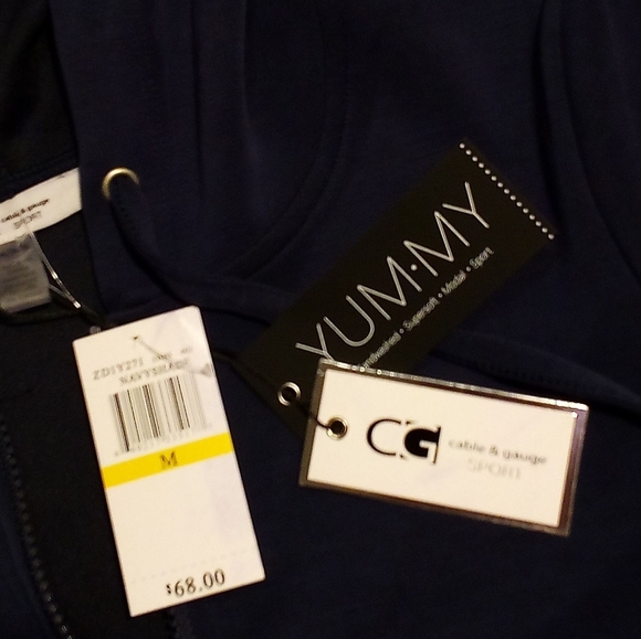 Cable & Gauge Sport - NWT Shift- Cover-Up Navy Blue Dress W/ Hood & Drawstring. - Picture 7 of 15